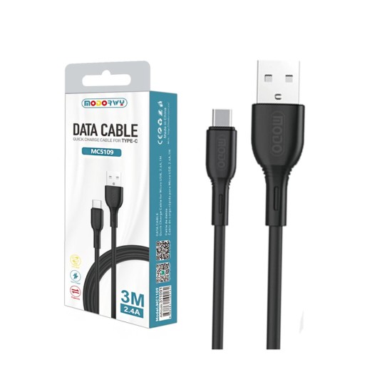 Modorwy Cable MC5109 Type C 2.4A 3m Black